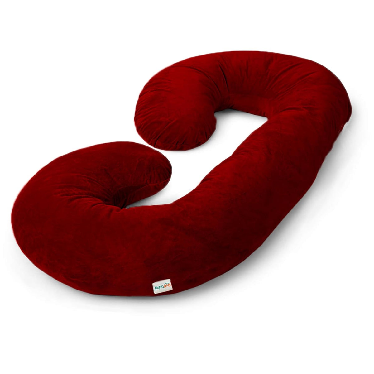 C-Shaped Pregnancy Pillow For Sleeping, Maternity Pillow For Pregnant Women, Maroon | Washable, Premium Velvet Cover, Full Body Support, Multipurpose Pillow | Belly & Back Supports