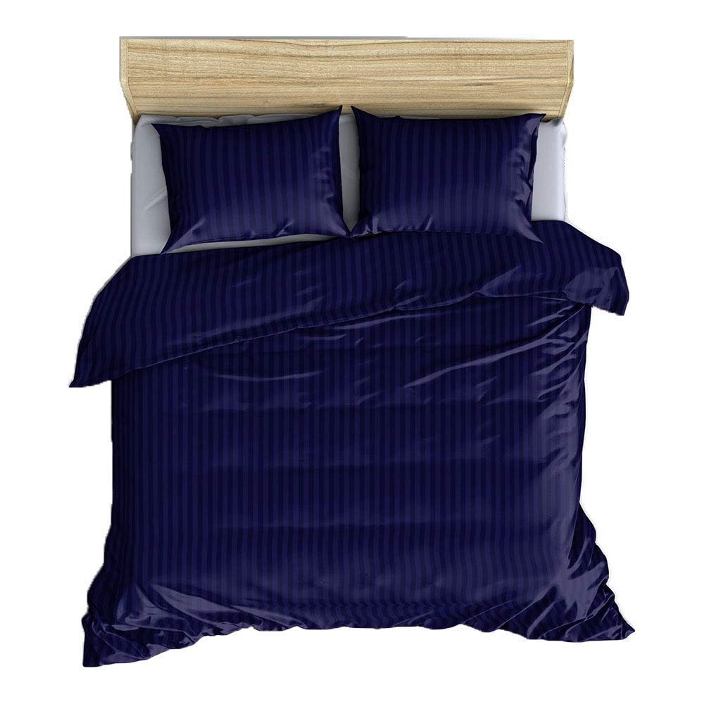 Plain Double Bedsheet For King Size With 2 Pillow Cover - 90 X 100 Inches, Blue | Light Weight & Breathable, Wrinkle Free