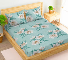Cotton Double Bedsheets With 2 Pillow Covers | 90 X 90 Inches, Sea Green - Super Soft Luxurious Bedsheet - Premium Brushed Microfiber Bedsheet, Breathable & Wrinkle Free
