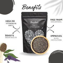 Fruitri Premium Chia Seeds For Weight Manangement Rich In Omega - 3, Supporting Digestive Health & Boost Immunity | 1 Kg 2.2lbs
