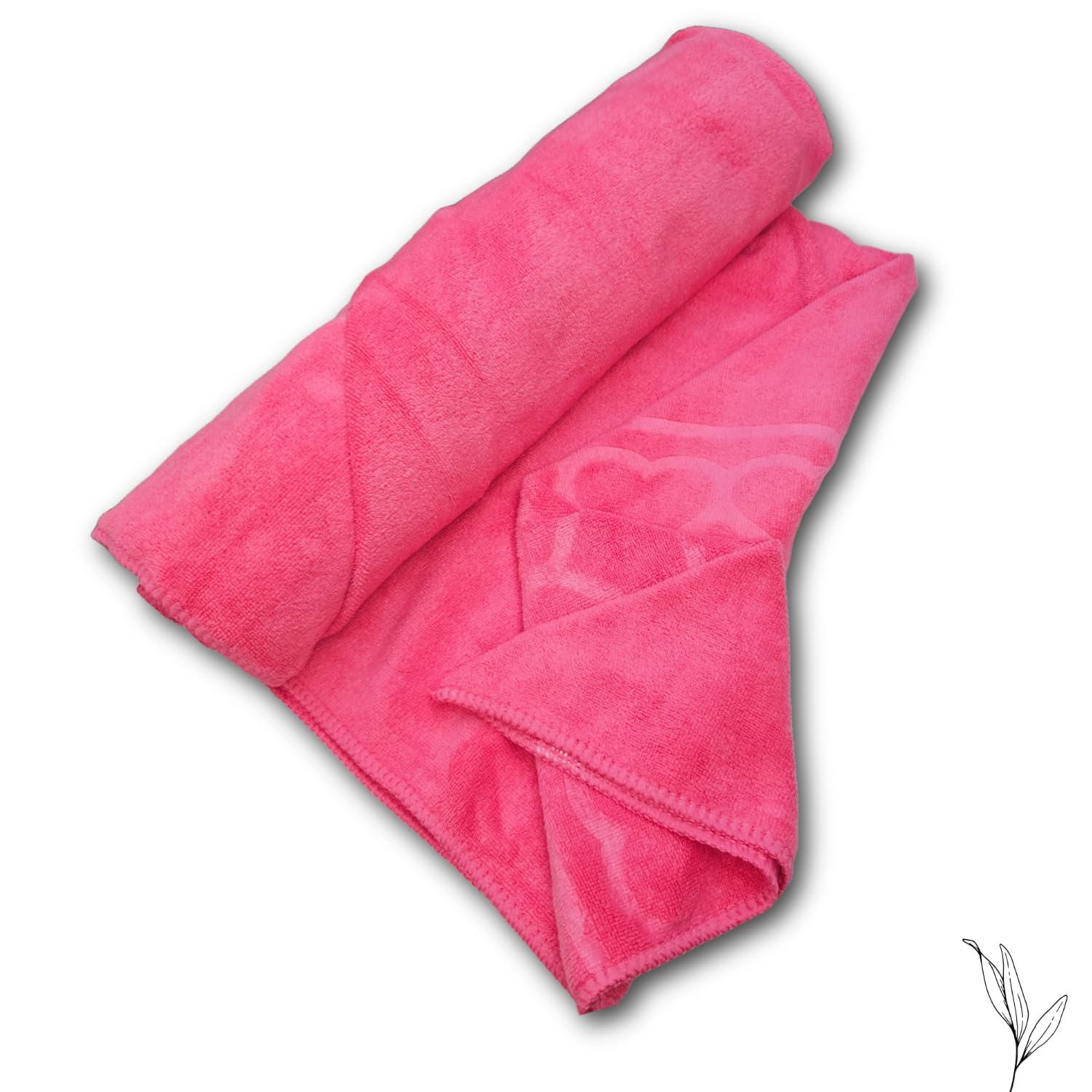 Nive Home Linens Microfiber Bath Towel 800 Gsm | Self Design, Ultra Soft, Super Absorbent, Quick Dry (Pink & Blue)- Pack Of 2