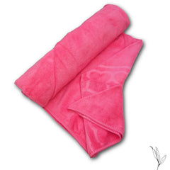 Nive Home Linens Microfiber Bath Towel 800 Gsm | Self Design, Ultra Soft, Super Absorbent, Quick Dry (Pink & Blue)- Pack Of 2