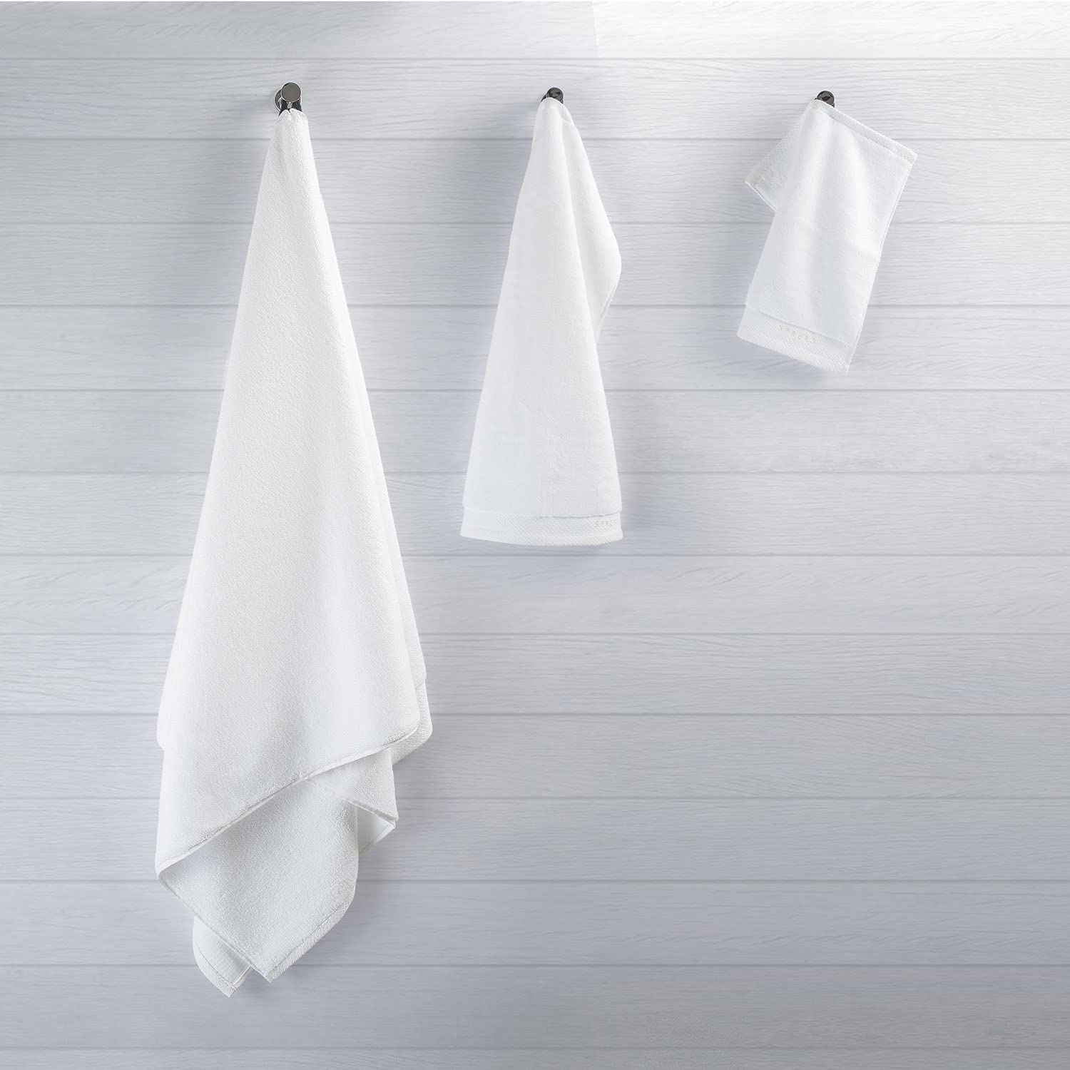 Spread Spain Resort Luxurious Cotton Towels 720 Gsm | Bath, Hand & Washcloth Towels Sets Of 3 Super Softness & Absorbent (White)