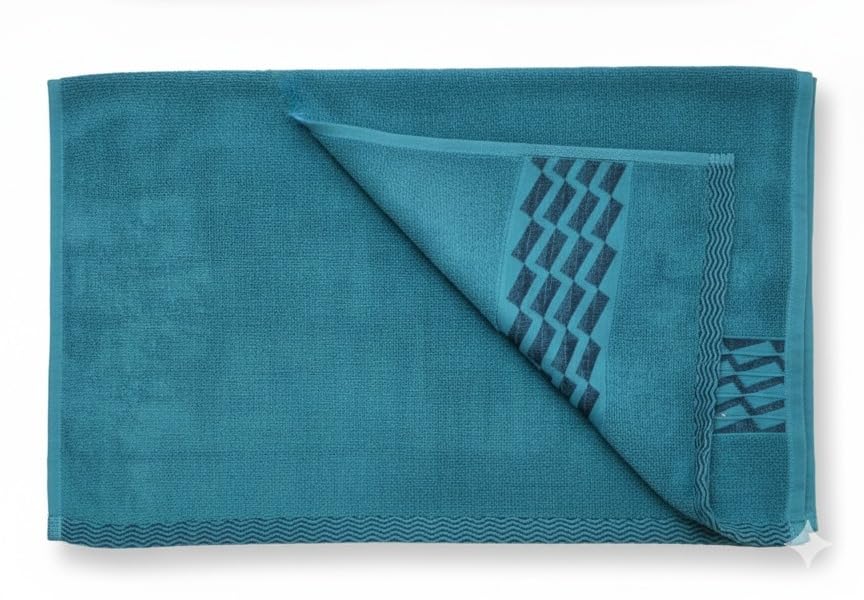 OpalBridge Exim Luxury 100% Cotton Terry Bath & Hand Towel 700 Gsm | 100% Soft & Absorbent Cotton Towel (Teal)