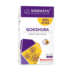 Siddhayu Gokshura Tablet Men's Wellness, Tribulus Enhances Immunity Boosting & Strength | 60 + 20 Tablets, 100gm 0.2lbs Each Pack Of 2