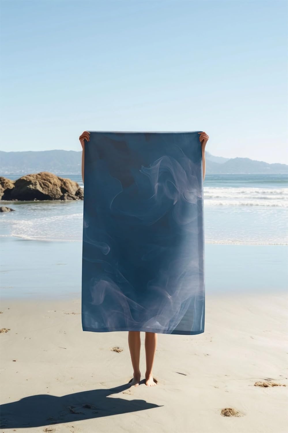 Madake Bamboo Ultra Soft Printed Thin Turkish Towel 454 Gsm | Quick Dry, Super Absorbent | Extra Large Bath Towel For Men & Women (Azure Mist)