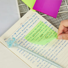 Sticky Notes Pastel Sticky Note Clear Self - Sticky Annotation, Waterproof | Pack Of 2, Green