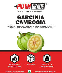 Pharmgrade Healthy Living Garcinia Cambogia 1000mg For Men & Women, 100% Natural Garcinia Cambogia Extract Boost Fat Mobilization | 30 Tablets 50gm 0.1lbs