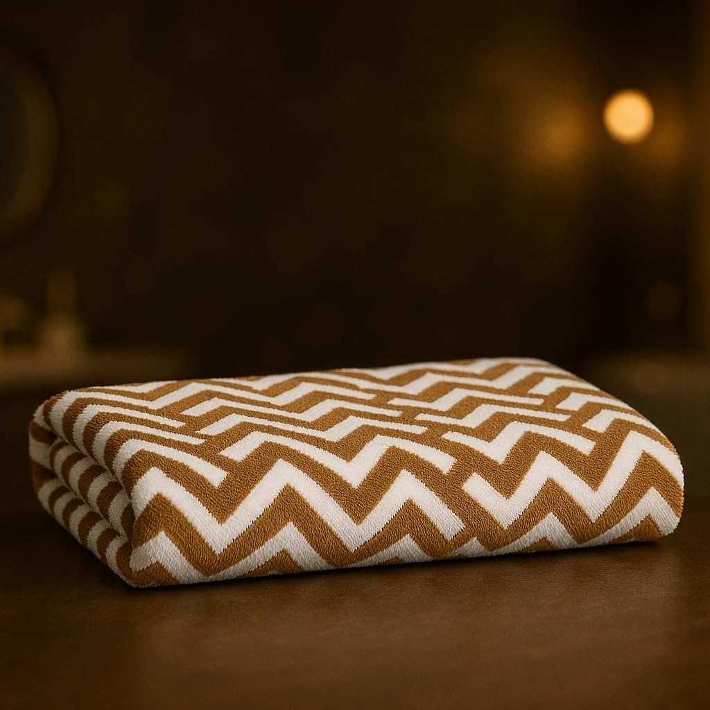 Vxqo Soft Large Size Bath Towel 400 Gsm | Super Absorbent Lightweight & Quick Drying Towel (Brown)