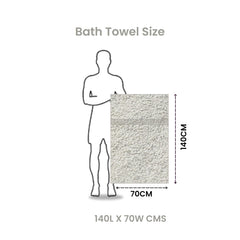 Akiko Home 100% Cotton Trident Series Bath Towels | Premium, Soft, Absorbent, Quick Dry & Durable, Large Size Towel For Men & Women 400 Gsm (Grey)