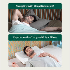 Cervical Pillow, For Neck Pain & Shoulder Pain Relief - Standard Size | Cool Gel Memory Foam Pillow For Sleeping | Orthopedic Pillow For Spondylitis, Neck Support Medical Pillow - Set Of 2