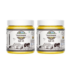 Premium Desi Ghee By Nageshwar | Rich In Protein Fiber Healthy Desi Ghee Good For Dishes | 1 Litre (500ml * 2) 33.8 Ounce | Jar Pack