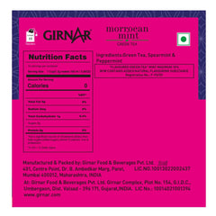 Girnar Refreshing Morrocan Mint Green Tea - 12gm, 0.4 Ounce, 10 Tea Bags | ?No Artificial Colors, No Artificial Flavor, No Preservatives - Caffeine Free Green Tea