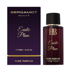 Bergamot Beaute Exotic Plum Pure Parfum 100ml 3.4 Fl.oz. | 12+ Hrs Long Lasting Perfume For Women | Higher Concentration Than EDP