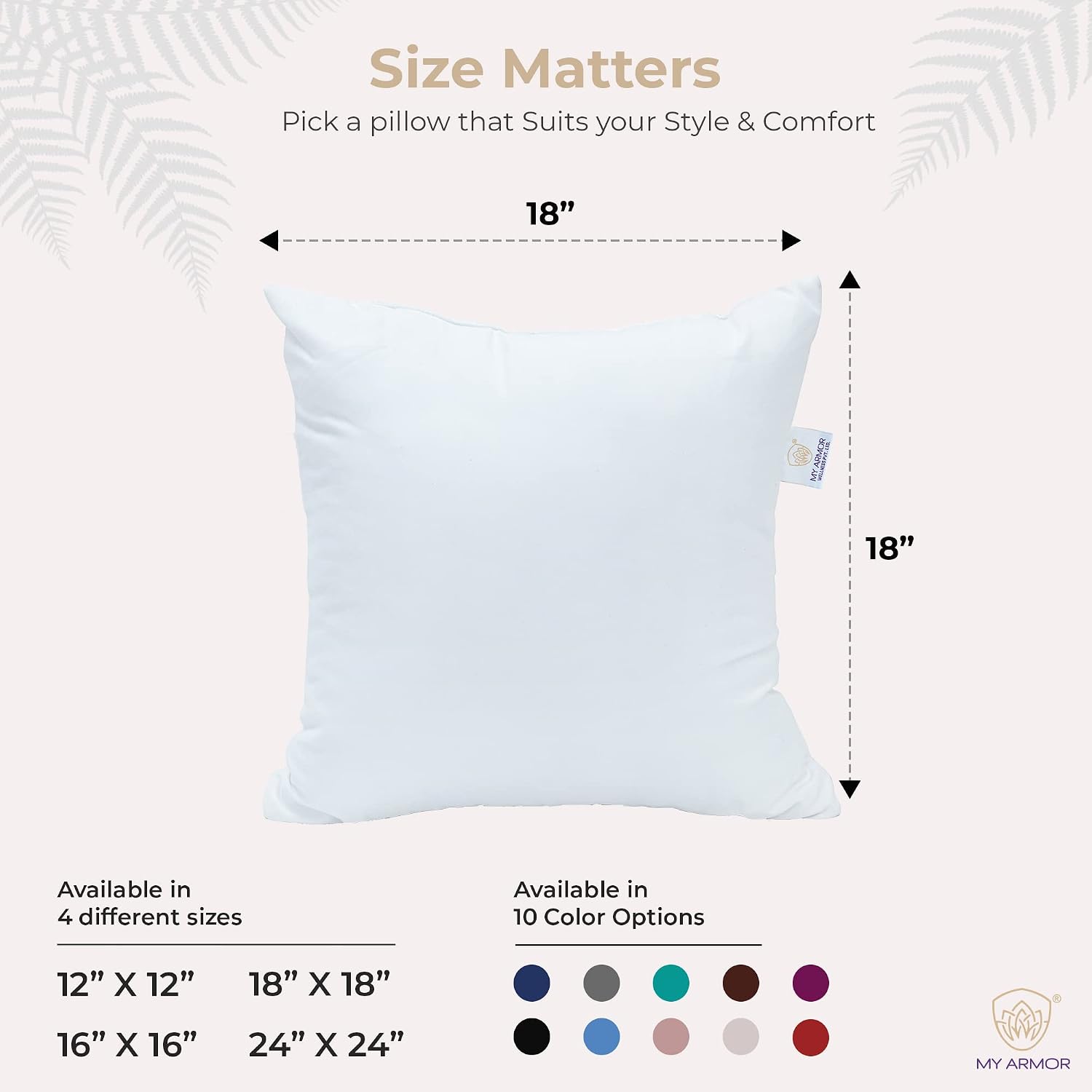 Microfiber Square Soft Pillow Cushion For Sofa & Bed, White - 18 X 18 Inch | Fluffy Pillow For Comfort & Back Support | Breathable, Washable, Hypoallergenic, White Cover With Zip - Pack Of 5