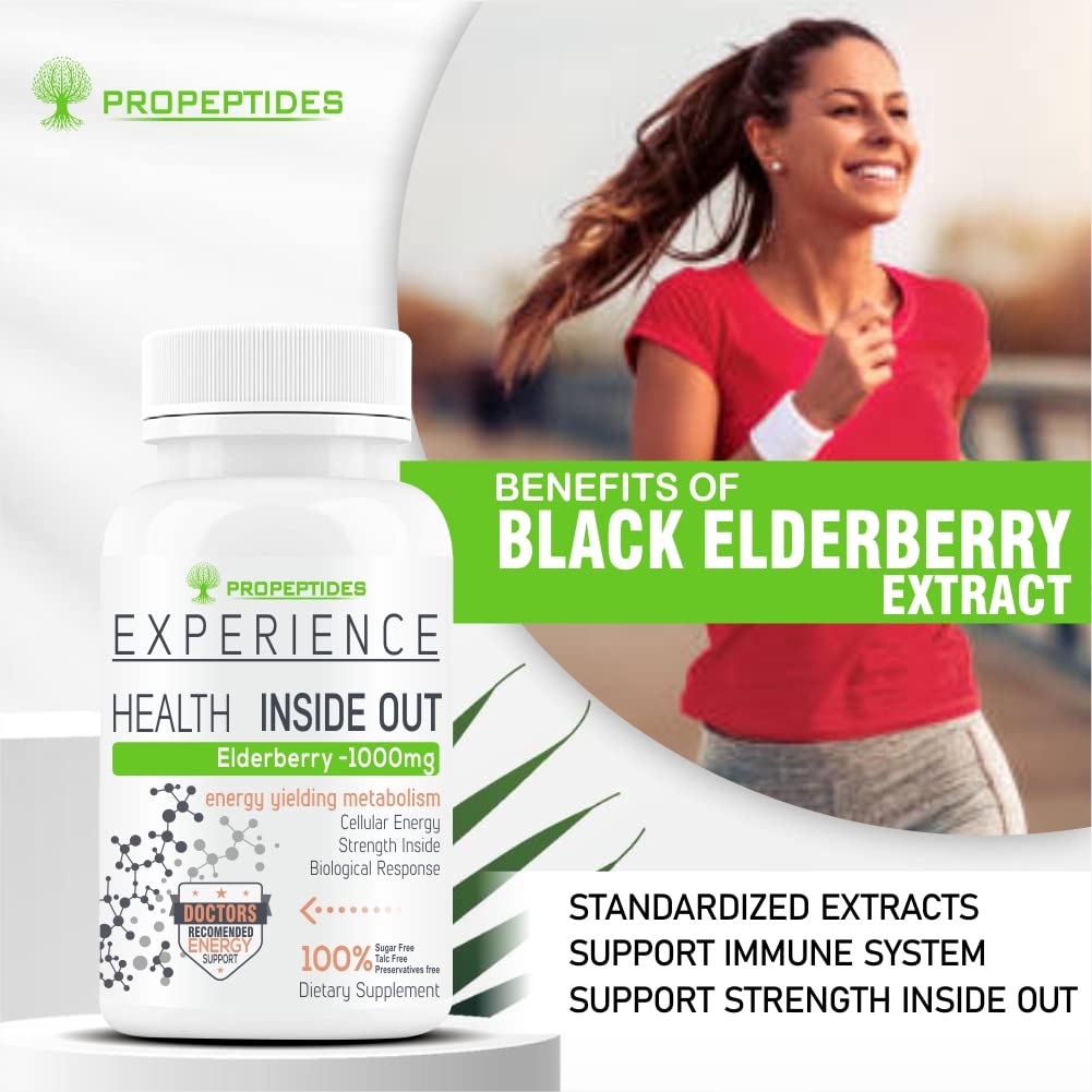 Propeptides Elderberry Standardized Extract To Boost Immunity Strength & Energy Levels, Powerful Immune Booster That Helps Keep You Healthy | 60 Sugar Free Tablets 100gm 0.2lbs