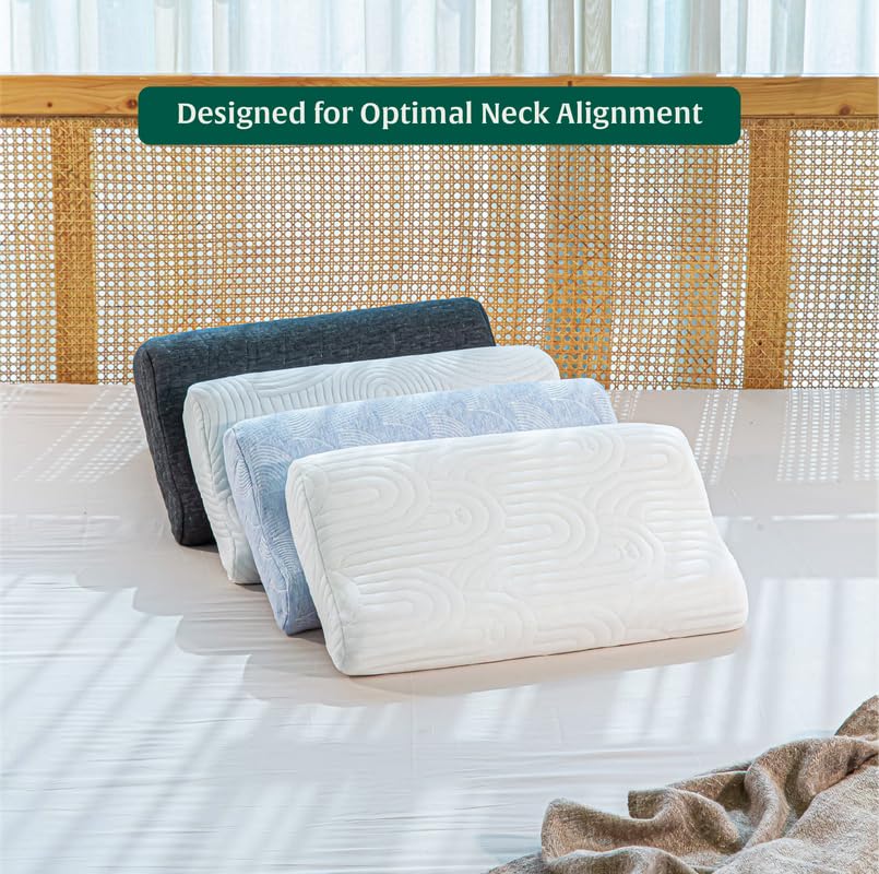 Cervical Pillow For Neck Pain & Shoulder Pain Relief, White - King Size | Memory Foam Pillow - Spondylitis Orthopedic Pillow | Neck Support Pillow For Sleeping - Contour Medical Pillow