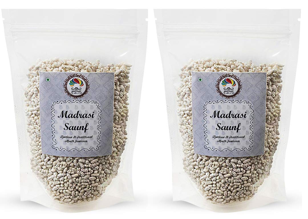 Mr. Merchant White Sweet Fennel Seeds (Madrasi Saunf) 800gm, (400gm *2)
