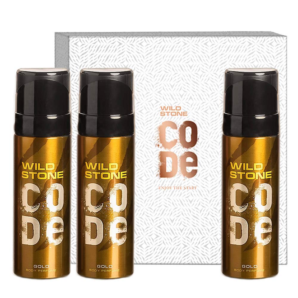 Wild Stone Code Gold Body Men Perfume 360ml 12.1 Fl.oz. Pack Of 3 | Best Suited For Nights Parties & Wedding