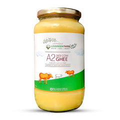 Pure Natural A2 Desi Cow Ghee By Livgreen Farm | Rich In Nutrients & Healthy Bilona Method Pure Desi Ghee Good For Overall Health | (1 Litre) 33.8 Ounce | Jar Pack