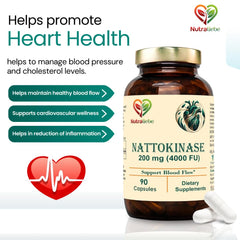 Nutraliebe Nattokinase 200mg With 4000 Fu - Supports Circulatory Health | 90 Vegan Capsules, 150gm 0.3lbs