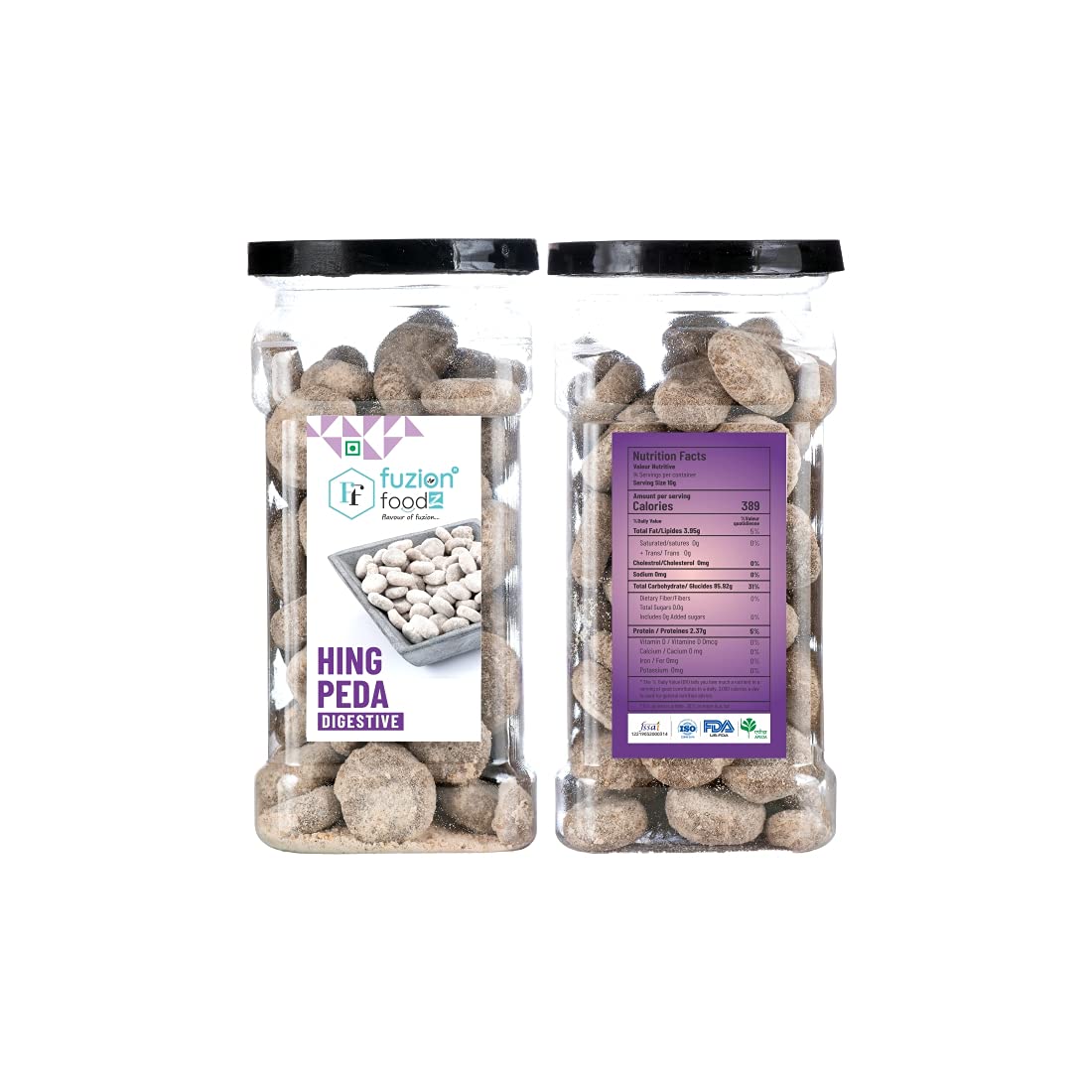Fuzion Foodz Hing Goli Peda 290gram, (145gm *2) | Jar Pack