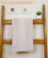 Rangoli Soft Absorbent Durable Towels Earthly Egyption Cotton Plush Oversized Bath Towel 600 Gsm (Beige)