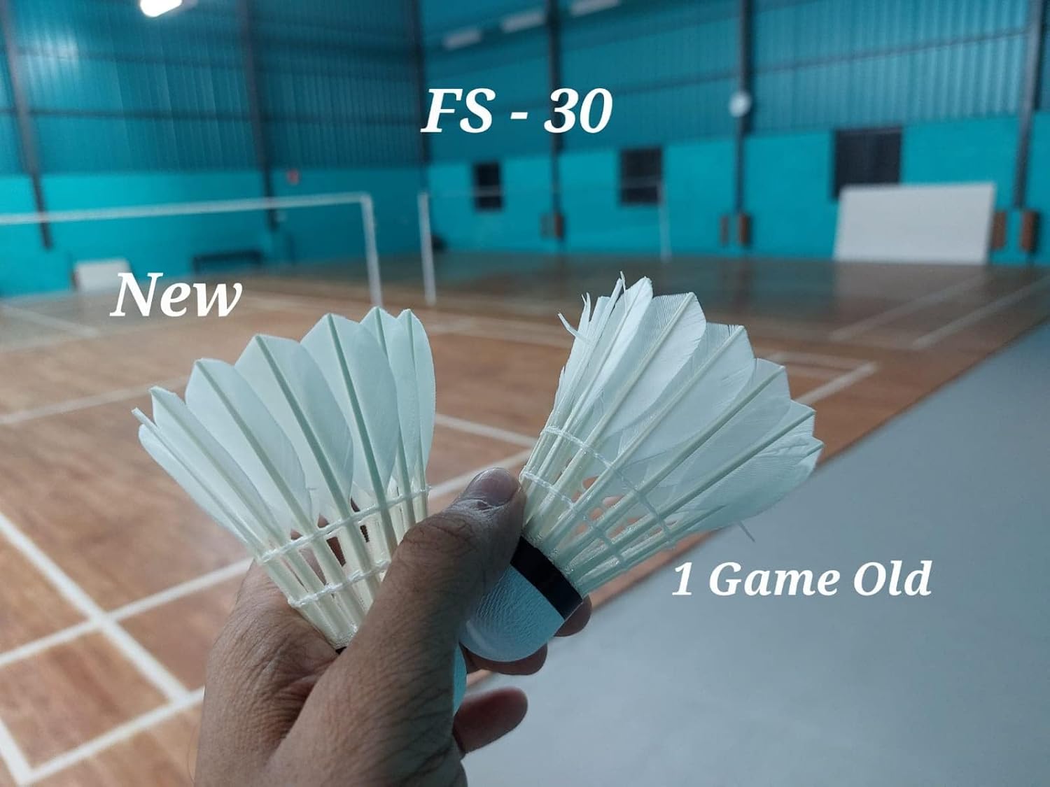 UDKI FS - 30 Goose Feather Badminton Shuttlecock , Speed 78 Extended Durability | White , Pack Of 12