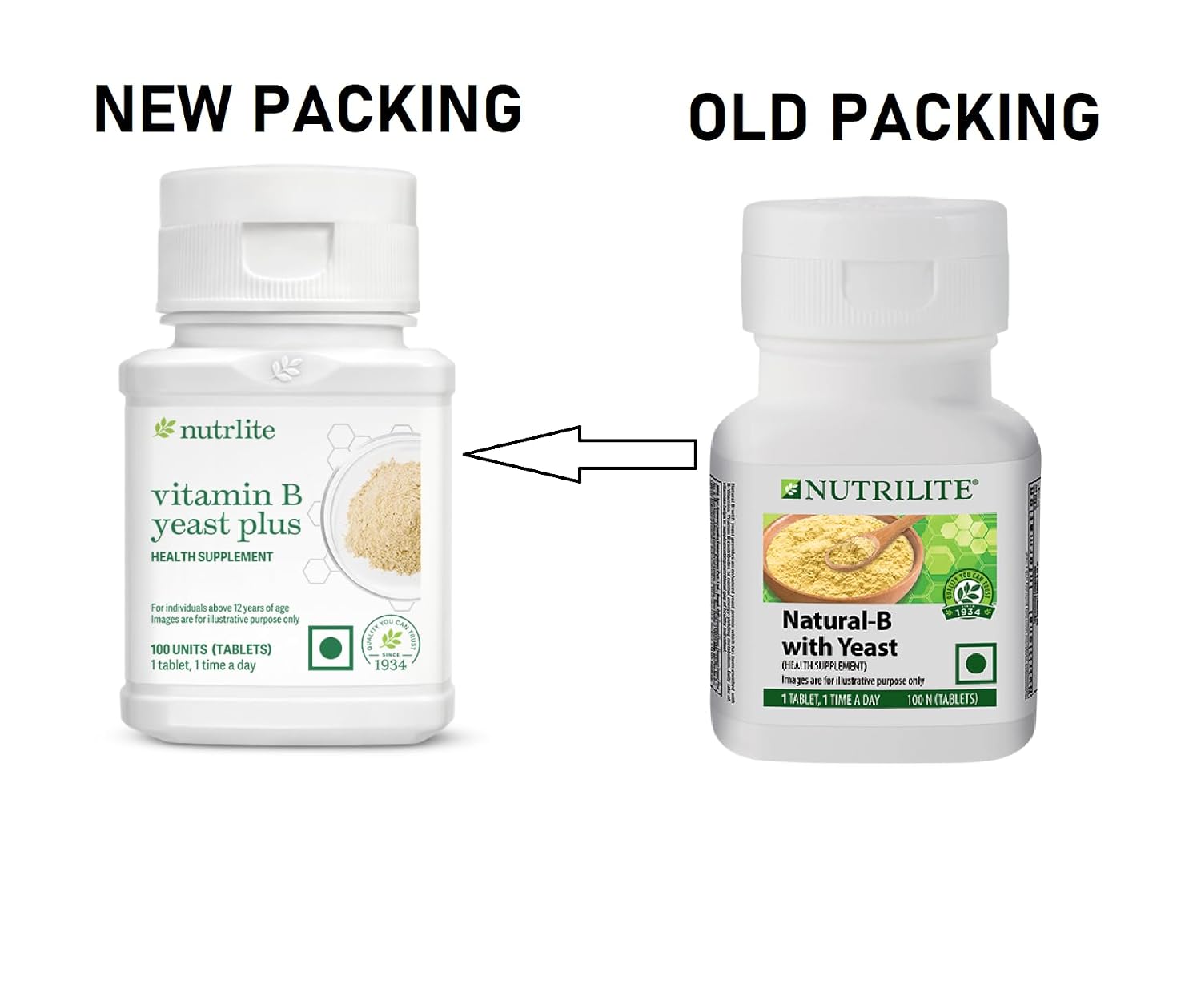Nutrlite Vitamin B With Yeast Plus , Provides Energy & Helps Nervous System Support | 100 Tablets , 150gm 0.3lbs