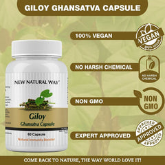 New Natural Way Giloy Ghansatva 1000mg Ayurvedic Supplement For Immunity & Energy Booster, Rich In Antioxidants | 60 Capsules 100gm 0.2lbs