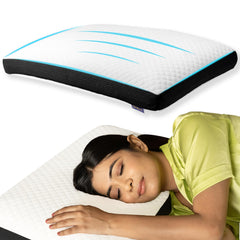 Memory Foam Pillows Supports Neck & Shoulder Pain For Sleeping, Size - King | Ergonomic Orthopedic Cervical Spondylosis Cushion For Back, Stomach & Side Sleepers - Pack Of 1