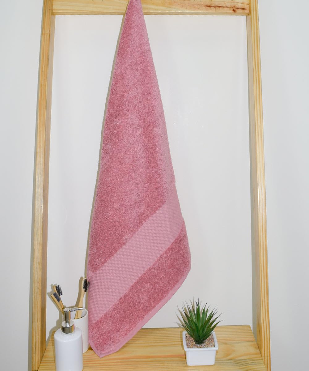 Rangoli Soft Absorbent Durable Towels Earthly Egyption Cotton Plush Oversized Bath Towel 600 Gsm (Peach)