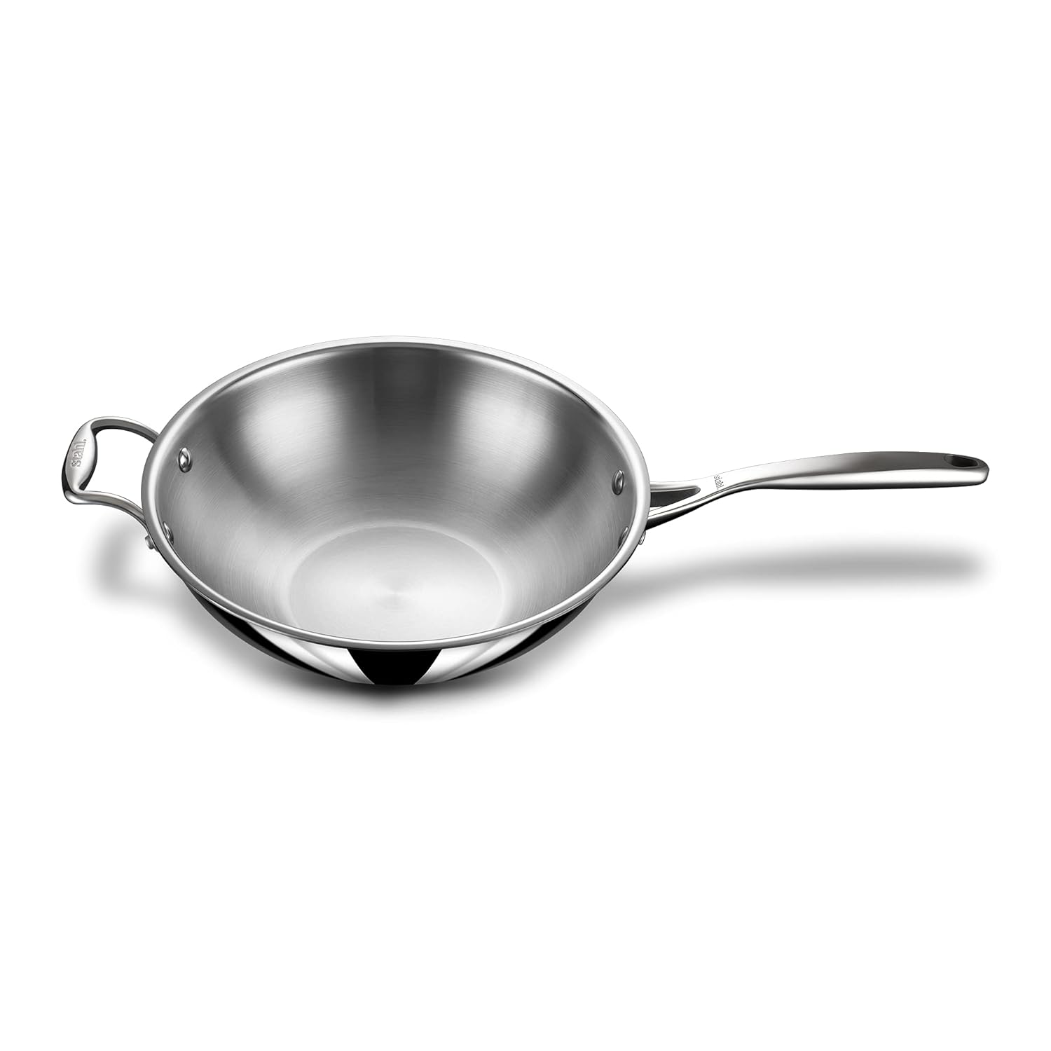 Triply Stainless Steel Wok With Lid | Deep Fry Pan Or Kadai With Induction Base - 26cm, 3.3 Liters