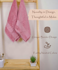 Rangoli Soft Absorbent Durable Towels Earthly Egyption Cotton Plush Oversized Small Size Bath Towel 600 Gsm (Peach)- Pack Of 2