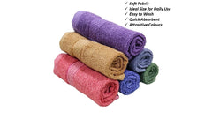 Caslino Small Cotton Face Towels 600 Gsm | Soft & Absorbent Towel For Women & Men - Multicolor (Pack Of 6)