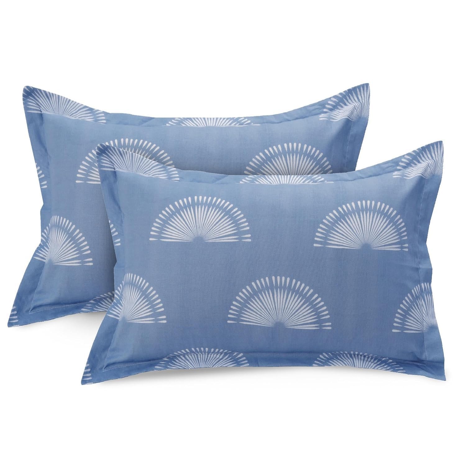 1 Double Bedsheet With 2 Pillow Covers - 88 X 96 Inches, Blue & White | Soft & Comfortable Feel To Your Skin | Do Not Bleach