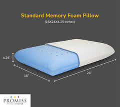Memory Foam Pillow, Adaptive Support, Great For Spinal Alignment, White Pillow | Breathable, Removable, Washable Cover | For Neck & Shoulder Head Pain Relief | Medium Firm Pillow