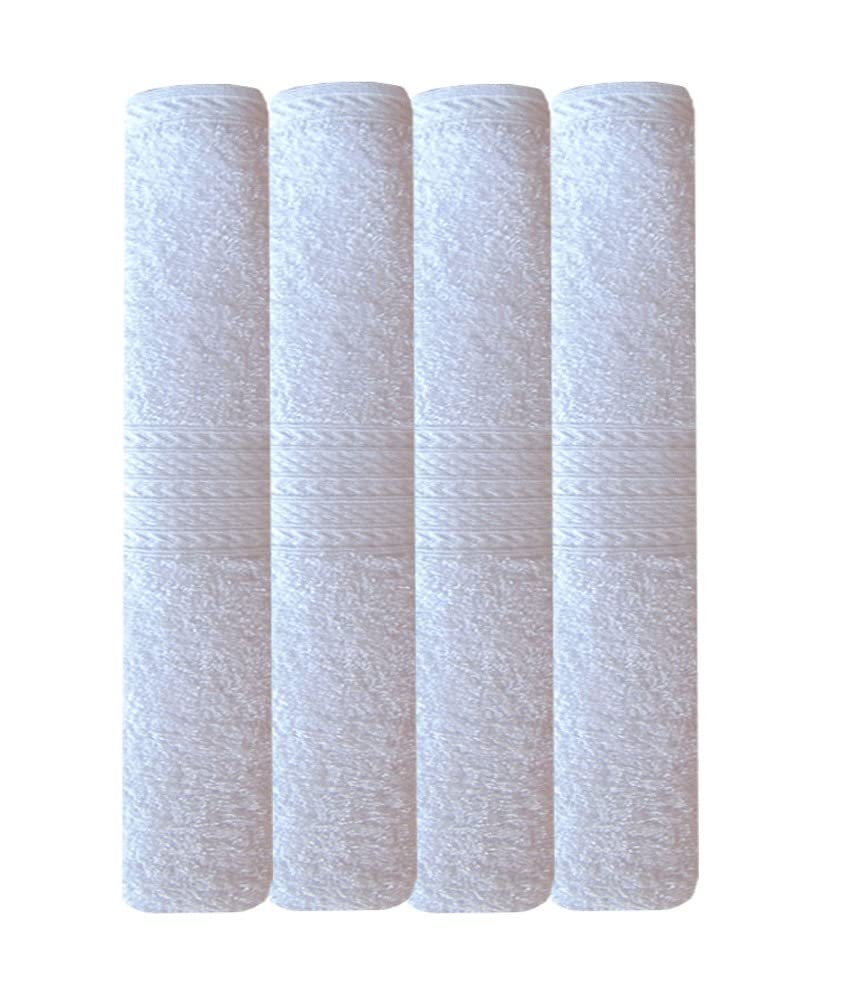 Akin Premium Cotton Bath Towels 2000 Gsm (Pack Of 4) - White