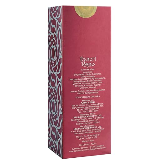 Ajmal Desert Rose Eau De Parfum For Women 100ml 3.4 Fl.oz. | Long Lasting & Perfect For Gifting