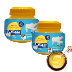 Pure Mukhia A2 Desi Cow Ghee By Amrutam | High In Protein Fiber Healthy & Nutrients Pure Desi Ghee Good For Taste | 1 Litre (500ml * 2) 33.8 Ounce | Jar Pack