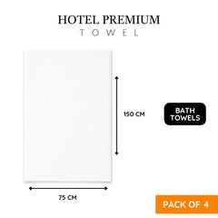 Labham 100% Cotton Bath Towel 2800 Gsm | Ultra-Soft Super Absorbent & Quick Dry Bath Towel (White) - Pack Of 4