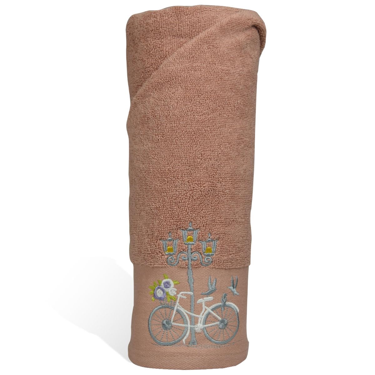 Rangoli 100% Cotton Martin Bath Towels 540 Gsm | Quick Dry, Ultra Soft, Highly Absorbent Printed Bath Towel For Men & Women Luxury & Highly Absorbent Towels - Peach (Set Of 1)