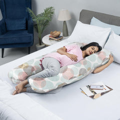 Pregnancy Pillow, U Shaped Pillow, Maternity Pillow For Sleeping - Moonshine | 100% Cotton Pillow For Pregnant Mothers With Breathable & No Heat Fabric - Full Body Support For Better Sleep