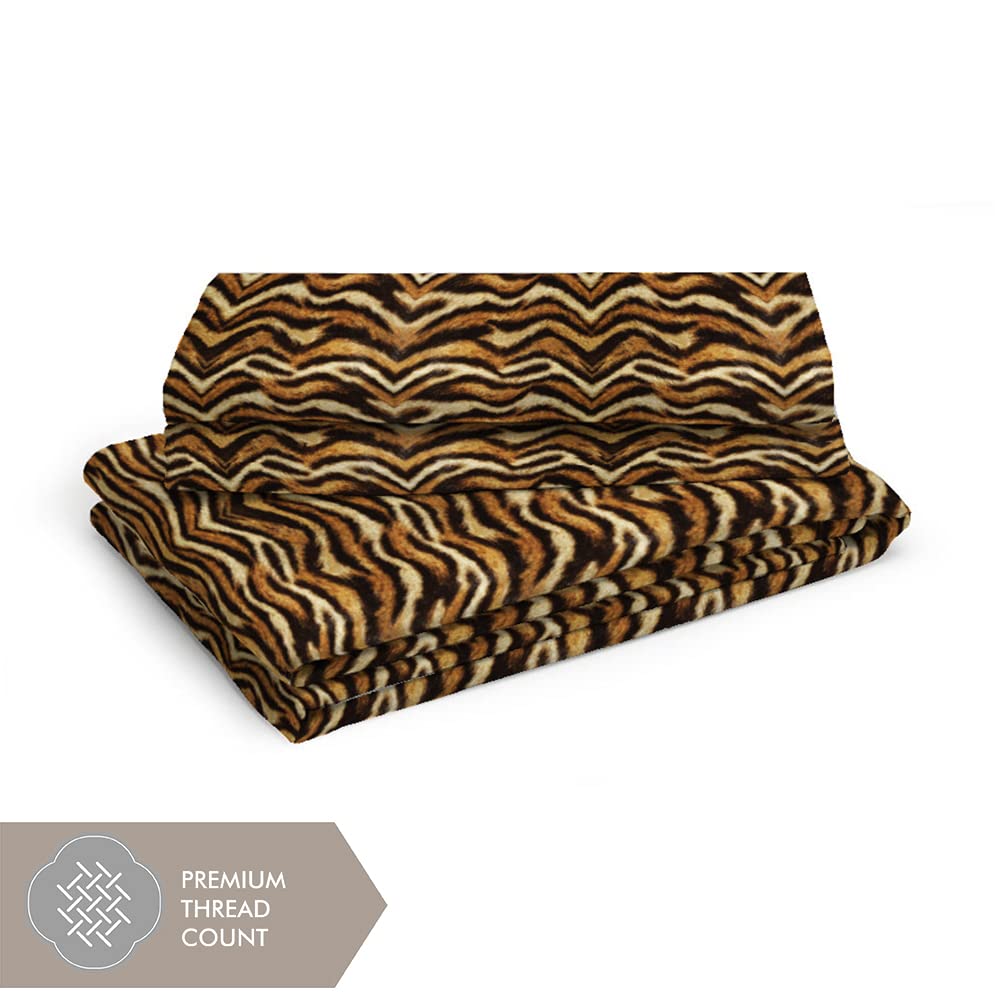 100% Cotton Bedsheet Set For Double Bed - 88 X 100 Inches, Brown | 1 Double Bed Sheet & 2 Pillow Covers - Gift For Weddings Or Birthdays Queen Size