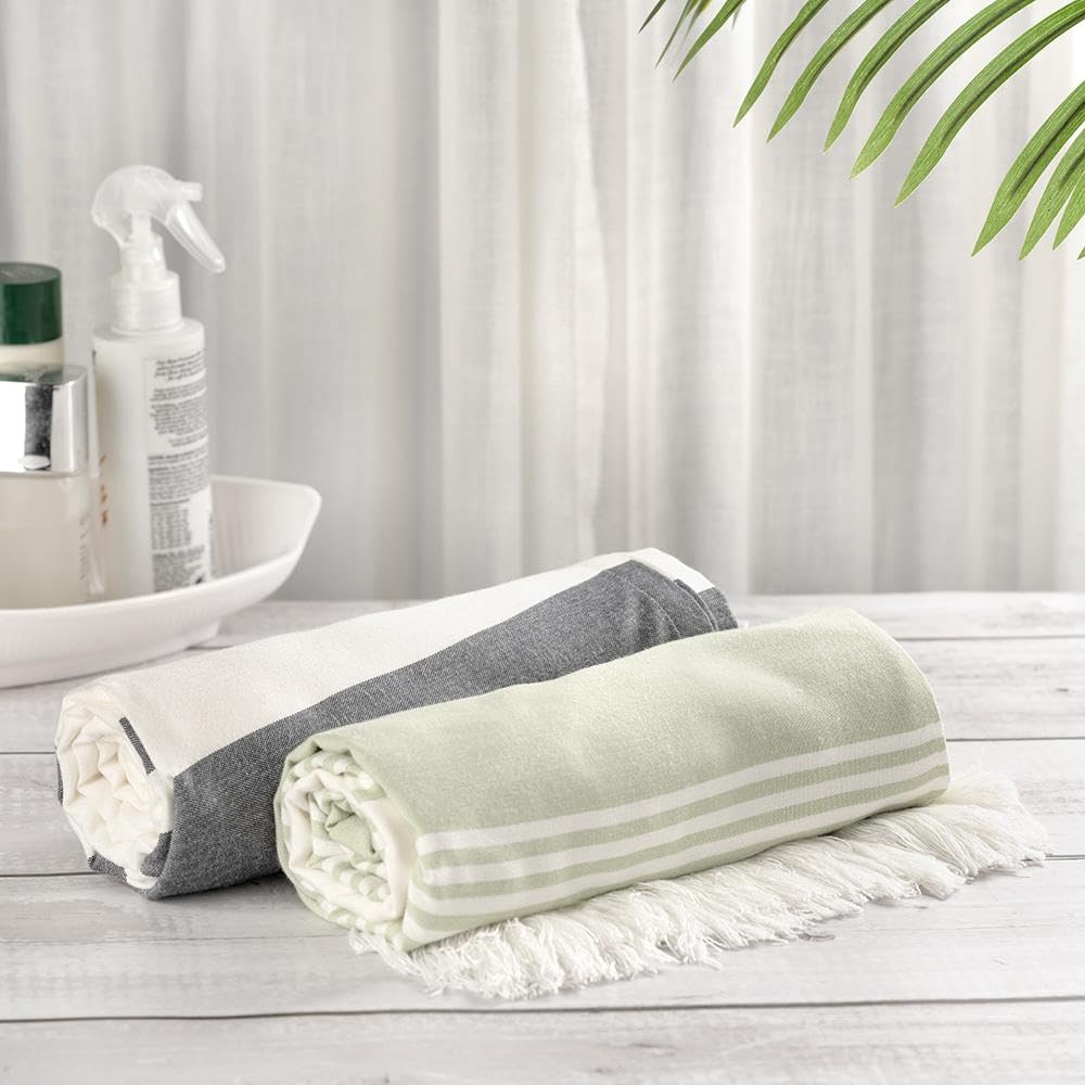 Wakefit Bamboo Bath Towel 800 Gsm | Large Size Bath Towel For Men & Women (Mint & Goose)- Pack Of 2