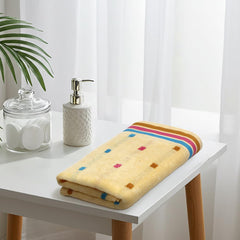 Liberty Towels Ultra Zero Twist 100% Cotton Large Size Towel 500 Gsm | Ultra Soft, Highly Absorbent, Quick Dry Bath Towel (Yellow)
