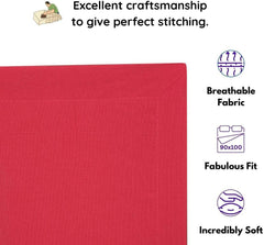 Microfiber Double Bed Bedsheet King Size Cotton Bedsheet - 95 Inch X 90 Inch, Magenta | Double Bed Sheet King Size With 2 Pillow Cover - 144 TC
