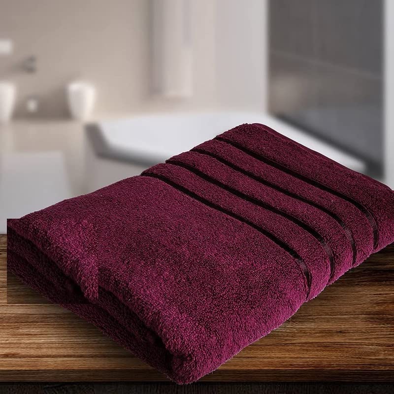 Prem House 100% Cotton Bath Towel Soft For 500 Gsm | Bath Towel Full Size For Men & Women & Kids (Maroon)