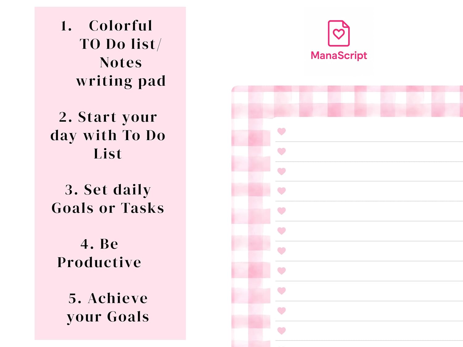 A5 Notes/To Do List Notepad, Beautiful Checklist Pad, Tear-Off Sheets (Pink Books) Pack Of 1