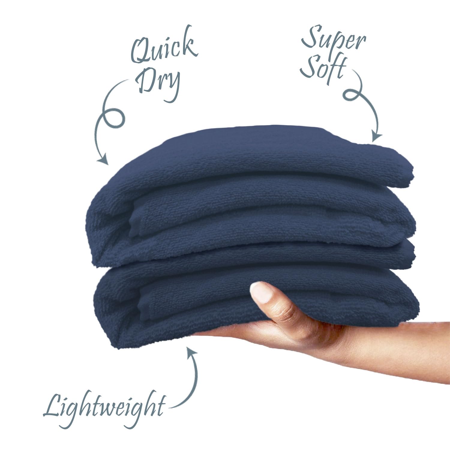 Luxe Home Cotton Bath Towel 450 Gsm | Quick Dry Large Size Bathroom Towels For Men & Women, Home, Kitchen, Gym, Spa (Navy Blue)